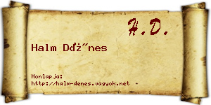 Halm Dénes névjegykártya