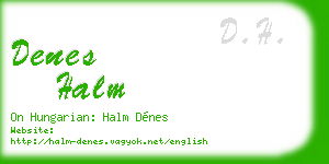 denes halm business card
